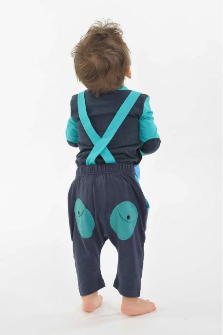 Salopette sarouel evolutive bio enfant Bleu marine