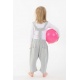 Salopette sarouel evolutive coton bio enfant Ciel gris