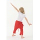 Pantalon sarouel enfant pur coton bio Rouge