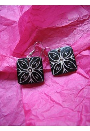 BO7025 Boucle d oreille os de buffle nepalais