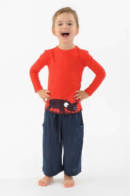 T shirt enfant Rhinoferoce pur coton bio manches longues