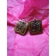 BO7032 Boucle d oreille os de buffle nepalais ohm meditation