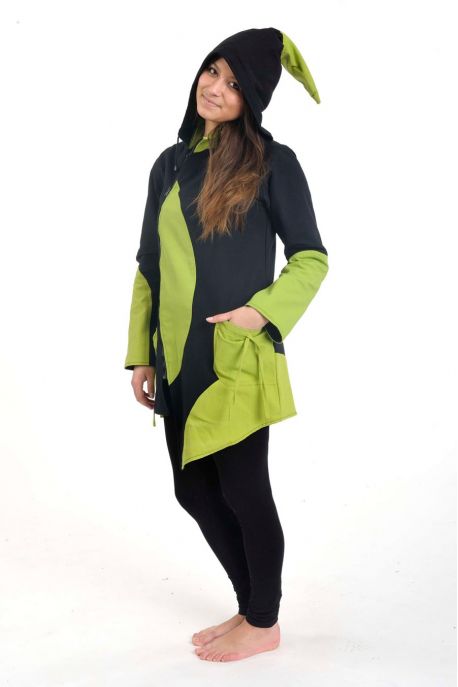Veste ethnique Flox Noir et vert pomme