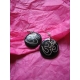 BO7024 Boucle d oreille os de buffle ohm mediation noir rond