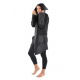 Manteau ethnique noir gris grand froid Dayang