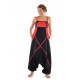 Sarouel combinaison ethnique femme Neena noire et rouge