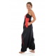 Sarouel combinaison ethnique femme Neena noire et rouge