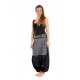 Cheche foulard coton ethnic eventail gris et noir
