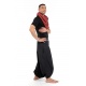 Cheche foulard coton ethnic eventail rouge et noir