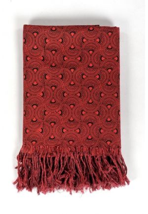 Cheche foulard coton ethnic eventail rouge et noir