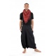 Cheche foulard coton ethnic eventail rouge et noir