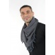 Cheche foulard coton ethnic eventail gris et noir
