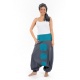 Cheche foulard coton ethnic eventail gris et noir