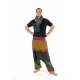 Cheche foulard coton ethnic eventail gris et noir