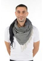 Cheche foulard coton basic ethnic noir gris chine