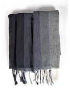Cheche foulard coton basic ethnic noir gris chine