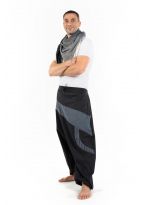 Cheche foulard coton basic ethnic noir gris chine