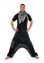 Cheche foulard coton basic ethnic noir gris chine