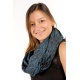 Cheche foulard coton Latika noir turquoise