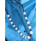 CO112collier sautoir grosse perle de bois et corail blanc