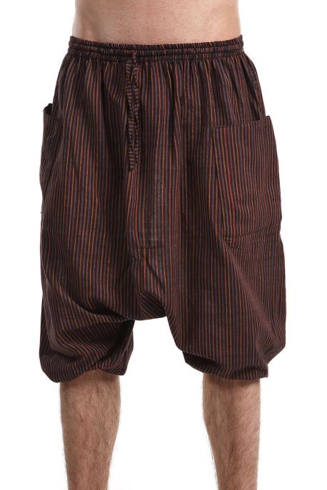 Saroual bermuda grande taille homme femme coton leger