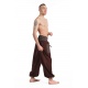 Pantalon sarouel elastique grande taille chocolat