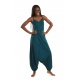 Combinaison sarouel femme ethnic psychedelic bleu petrole