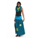 Jupe longue ethnic bulb bleu vert coton doux du Nepal