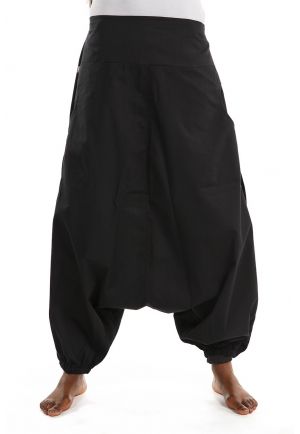 Sarouel femme homme printemps ete basic ethnic noir