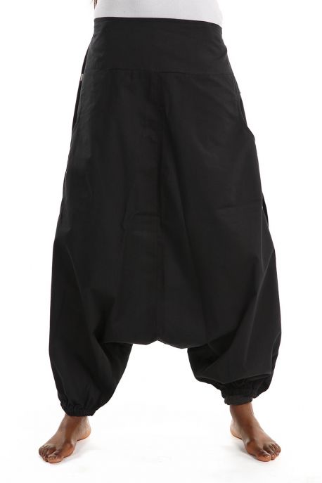 Sarouel femme homme printemps ete basic ethnic noir