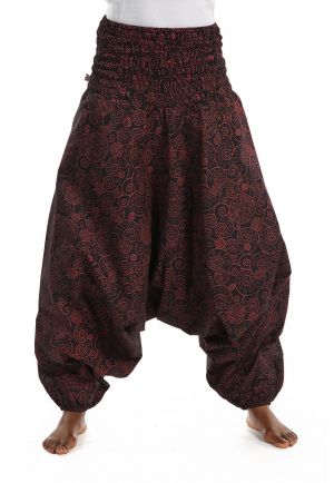 Pantalon sarwel femme smocke spirale ethnique chic