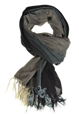 Cheche foulard coton basic ethnic noir gris chine