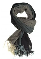Cheche foulard coton basic ethnic noir gris chine