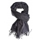 Cheche foulard coton ethnic eventail gris et noir