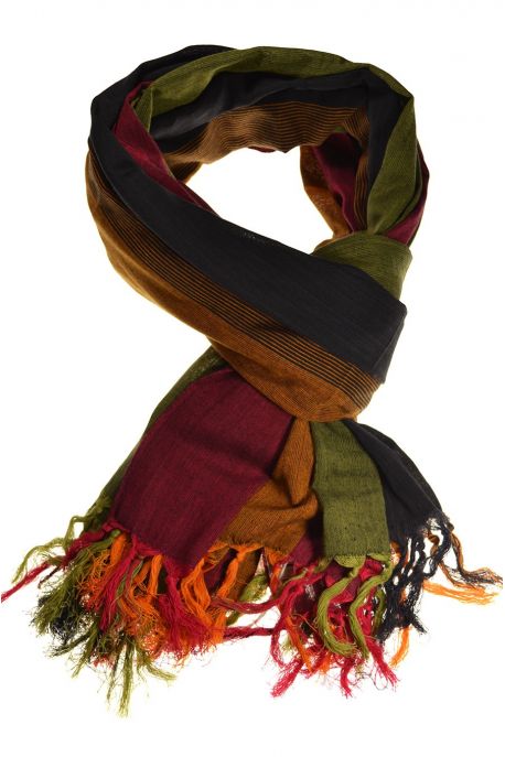 Cheche keffieh coton basic ethnic noir vert jaune rouge