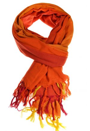 Cheche foulard coton basic ethnic degrade orange chine