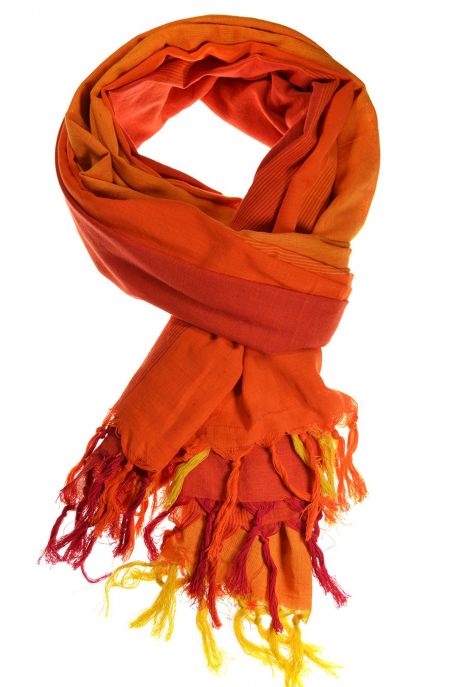 Cheche foulard coton basic ethnic degrade orange chine