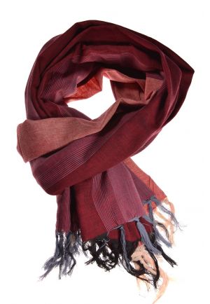 Cheche foulard coton basic ethnic bordeau rose gris
