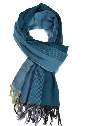 Cheche foulard coton basic ethnic degrade bleu