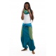 FZCH46 Cheche foulard coton multi patch ethnic print bleu vert