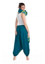 FZCH46 Cheche foulard coton multi patch ethnic print bleu vert