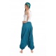 FZCH46 Cheche foulard coton multi patch ethnic print bleu vert