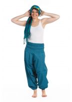 FZCH46 Cheche foulard coton multi patch ethnic print bleu vert