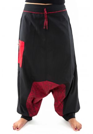 Sarouel aladin ethnic psychedelic noir rouge hiver
