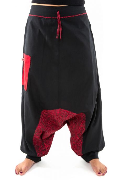 Sarouel aladin ethnic psychedelic noir rouge hiver