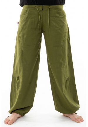 Pantalon hybride mixte vert kaki army uni