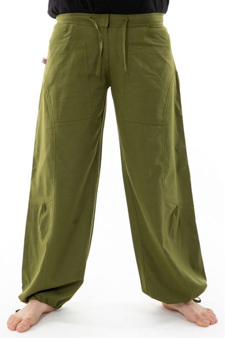 Pantalon hybride mixte vert kaki army uni