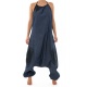 Combi sarouel femme blue jean et coton noir street chic