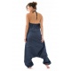 Combi sarouel femme blue jean et coton noir street chic