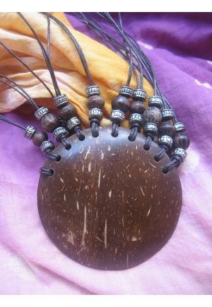 CO403 collier coco rond perle de bois et metal multistring